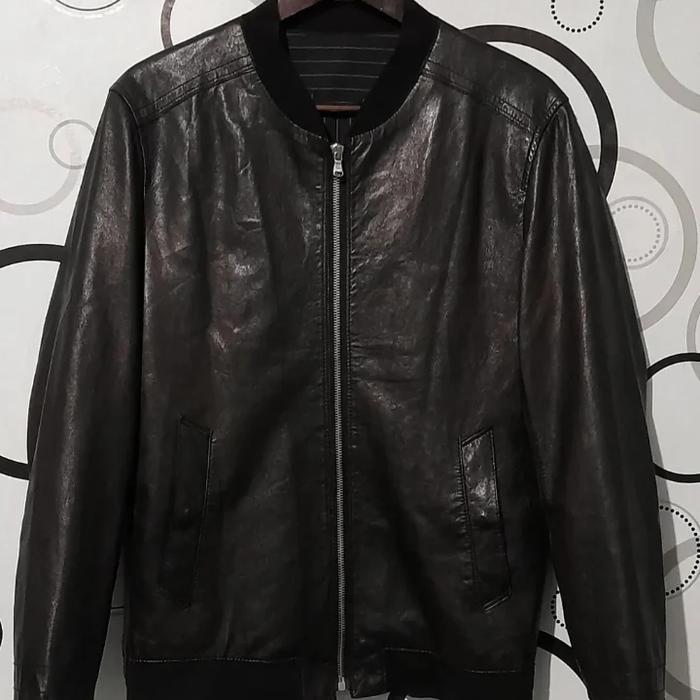 Jaket kulit bomber varsity not zaraman or schott