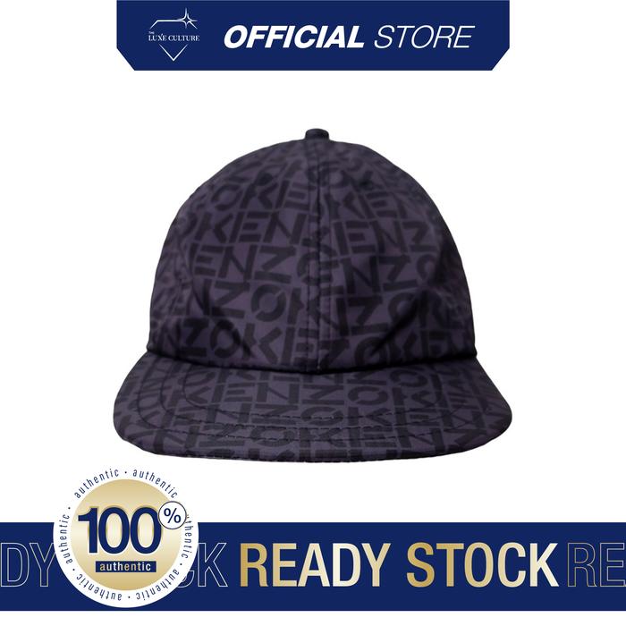 Kenzo Logo All Over Monogram Black Cap / Topi Branded Original