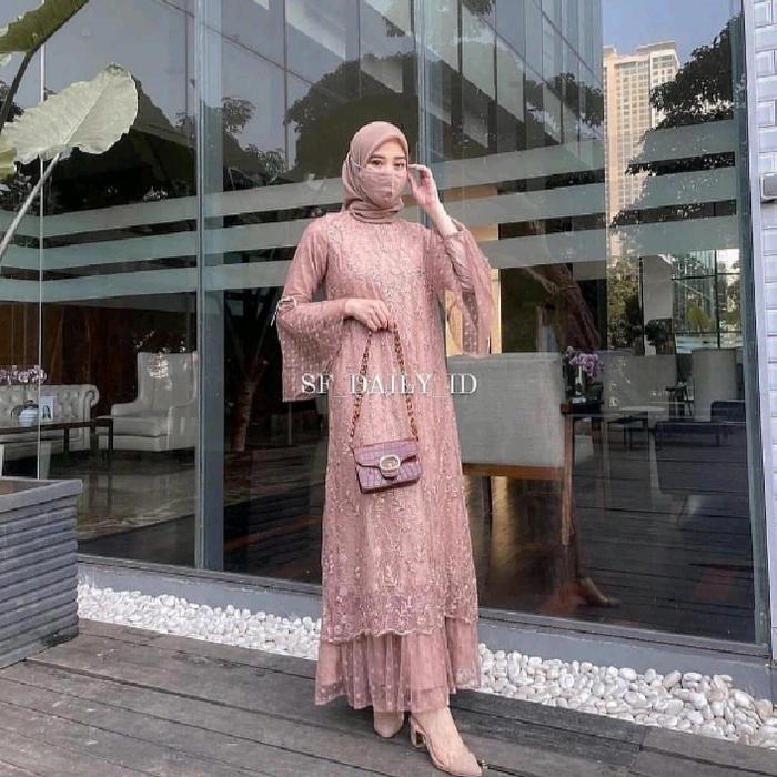 RIRIN DRESS BRUKAT FILE IMPORT / DRESS MUSLIM WANITA