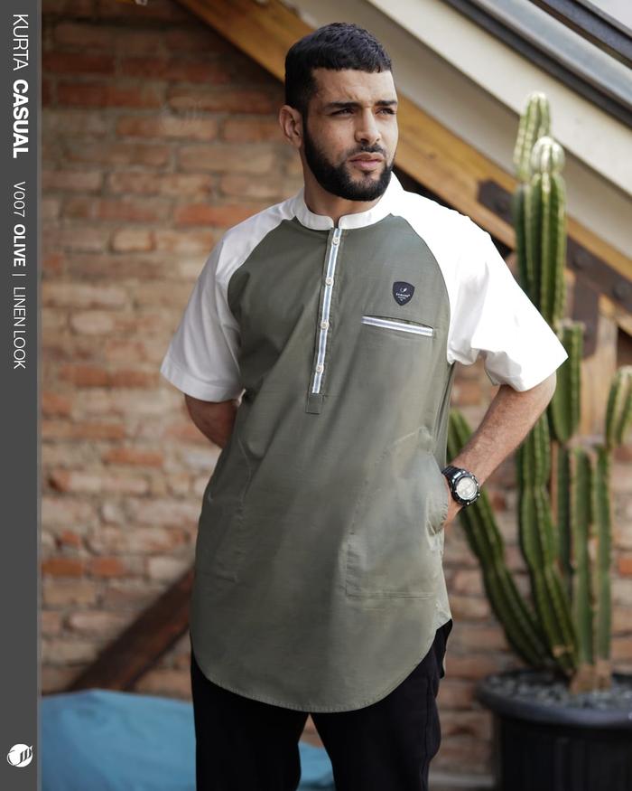 Samase Kurta Raglan lengan pendek V007