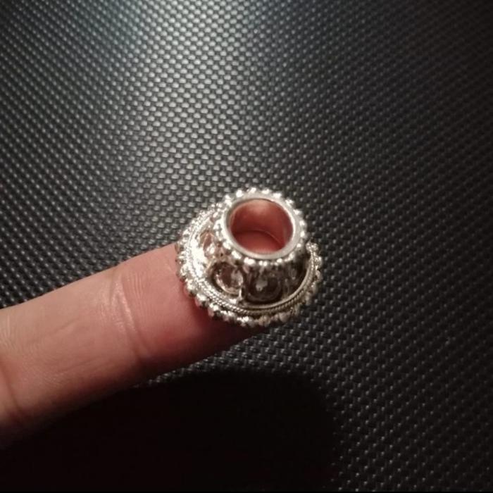 Mendak Keris Perak Silver Hias Batu Yakut Model Lawasan