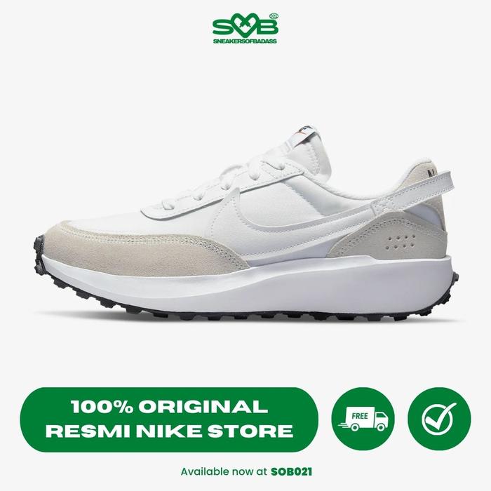 Sepatu Sneakers Nike Women Waffle Debut White/Black - DH9523-100