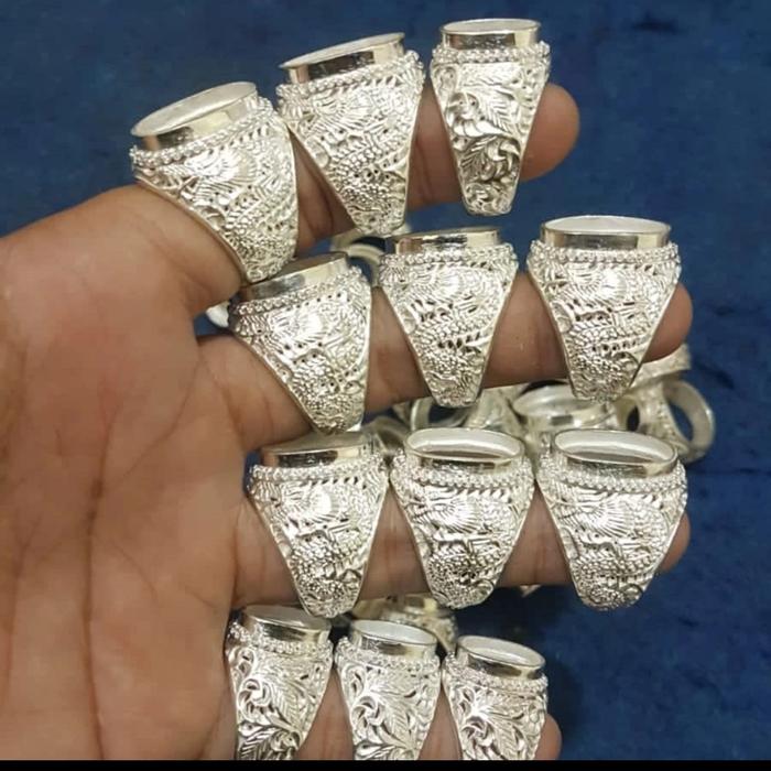 Ring perak ukir model tanam