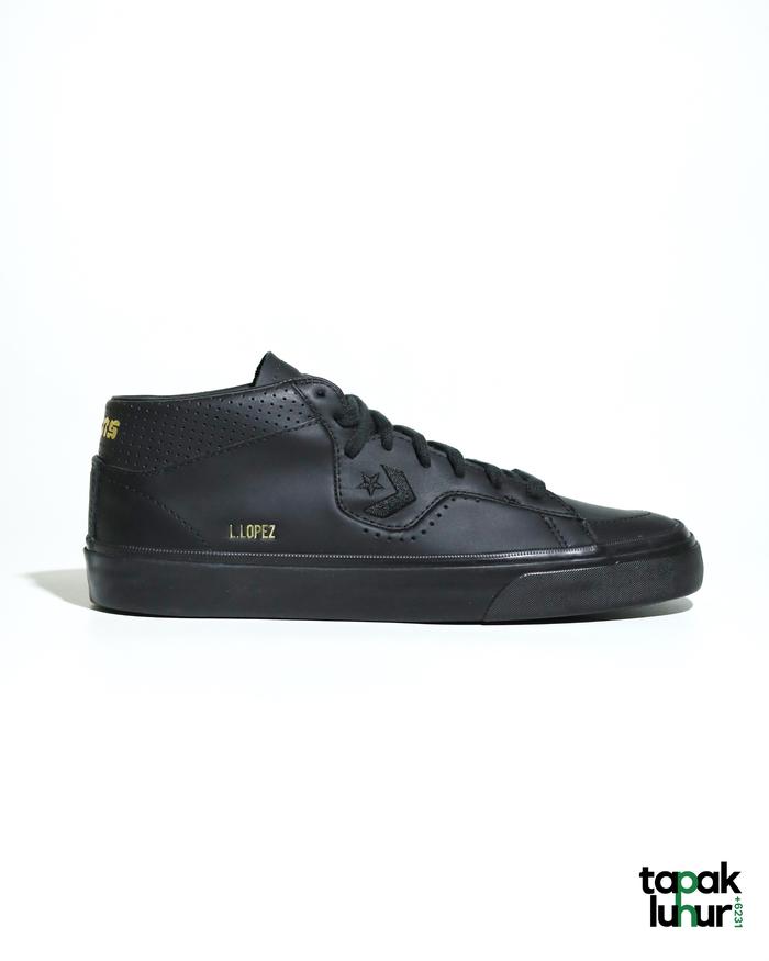 CONVERSE LOUIE LOPEZ PRO MID MONO LEATHER TRIPLE BLACK A05089C