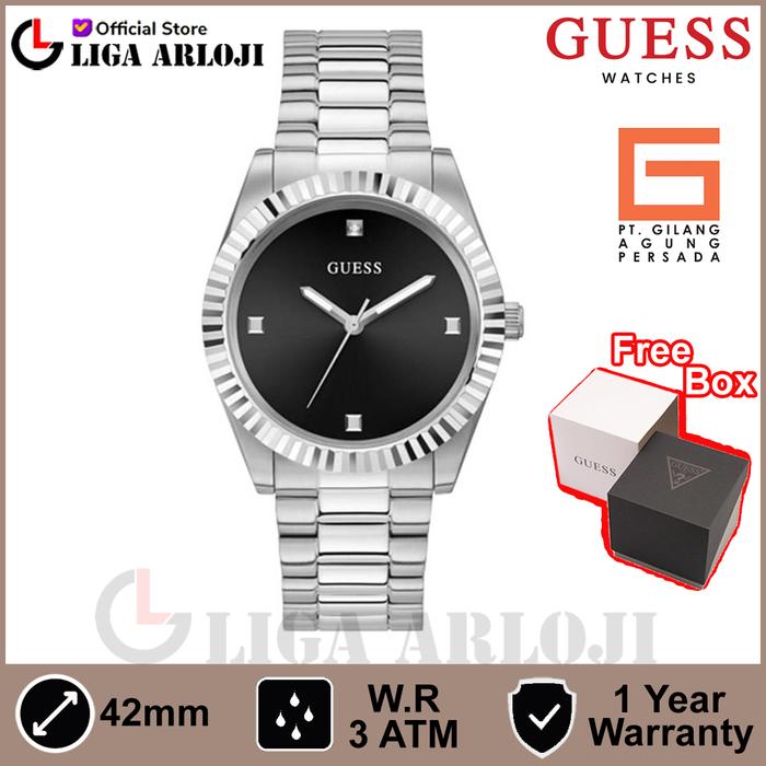 GUESS GW0542G1 Original CONNOISSEUR Jam Tangan Pria Analog Silver
