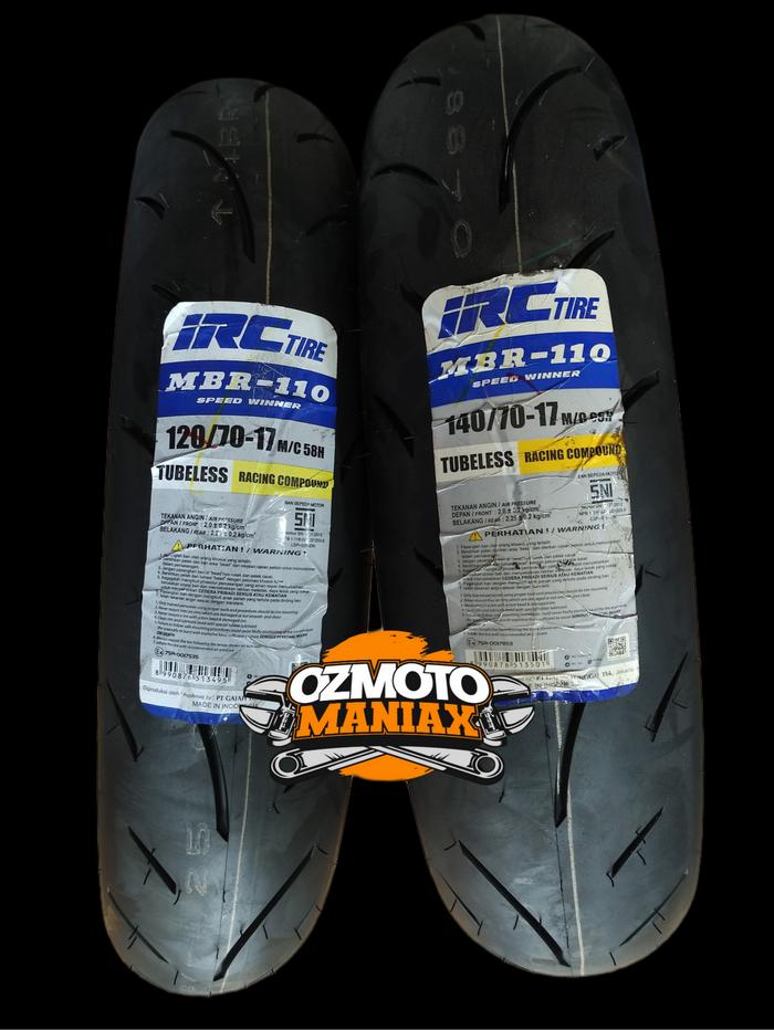 Paket Ban IRC MBR-110 size 120/70-17 & 140/70-17 (Soft Compound)