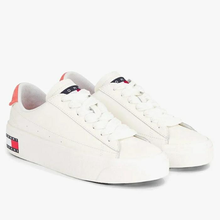 Sepatu sneaker wanita TOMMY JEANS - TJW LEATHER VULC. FLATFORM TRAINER