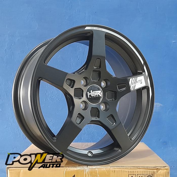 pelek recing pente ring 15 lubang baut 4 hitam dop cocok buat mazda2