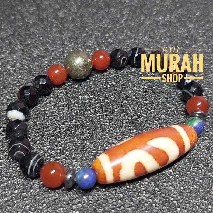 Gelang Batu Jimat Pengkail Uang Tibet Money Hook Dragonskin