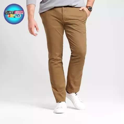 Goodfellow & Co Celana Chino Goodfellow co Original Straight Khakis Strech Reguler Fit Pria Katun Ny