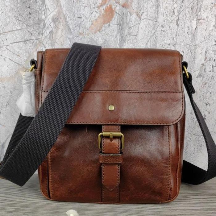 Tas Fossil Miles Courier Dark Brown Men Bag