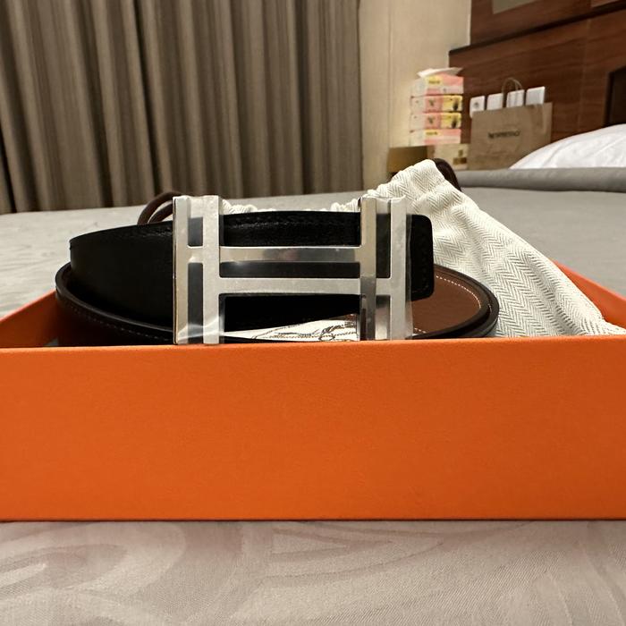 Hermes reversible belt paladium silver buckle
