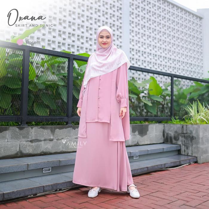 Oxana Set ROSE Skirt and Tunic / Rok dan Tunik by Amily Hijab