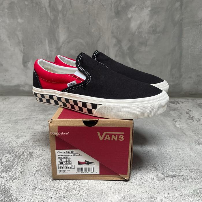 Vans Slip On BMX Chekerboard Red Original - Vans BMX