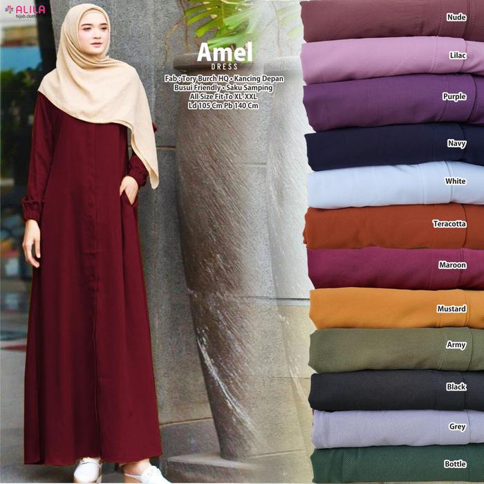 TERBARU AMEL MAXY LONGDRESS TERBARU GAMIS TERUSAN WANITA BY ALILA