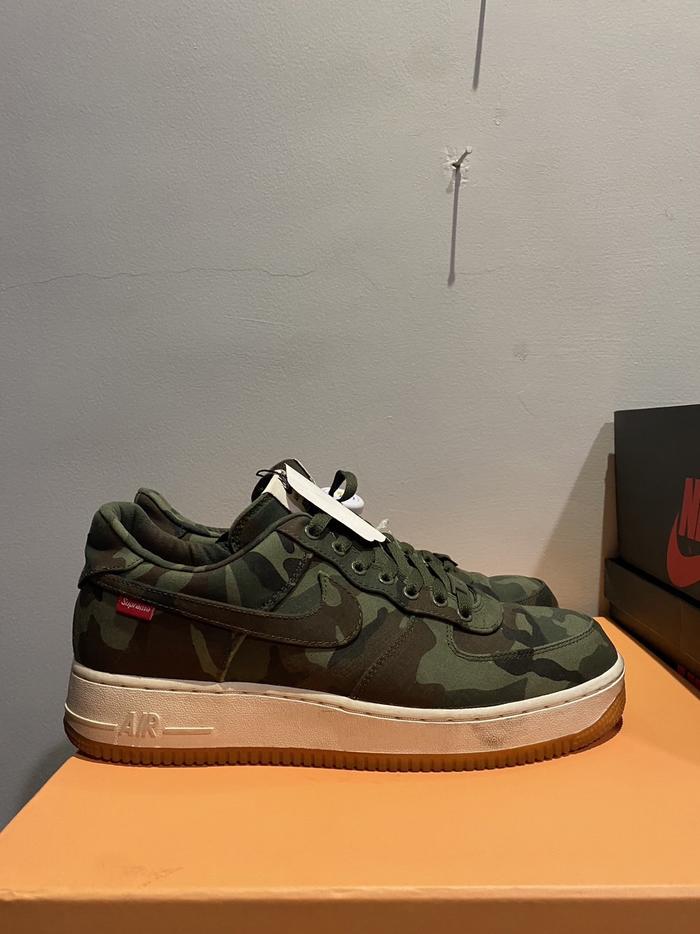 Air Force 1 Supreme Olive Camouflage Authentic Original Sneakers