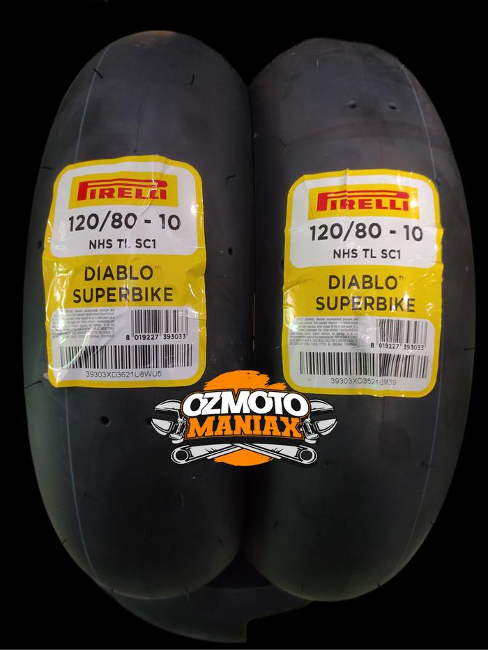 Paket Ban Pirelli Diablo Superbike 120/80-10 (Ban MiniGP Lenka/OHVALE)