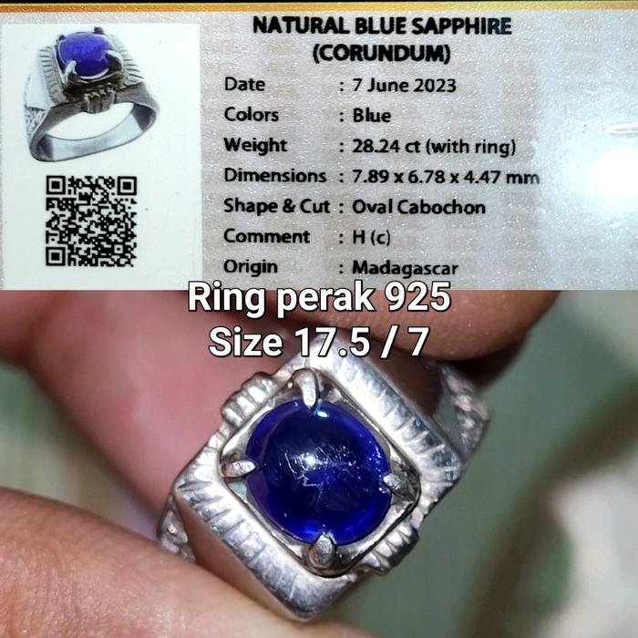 Natural blue sapphire tanzania safir memo