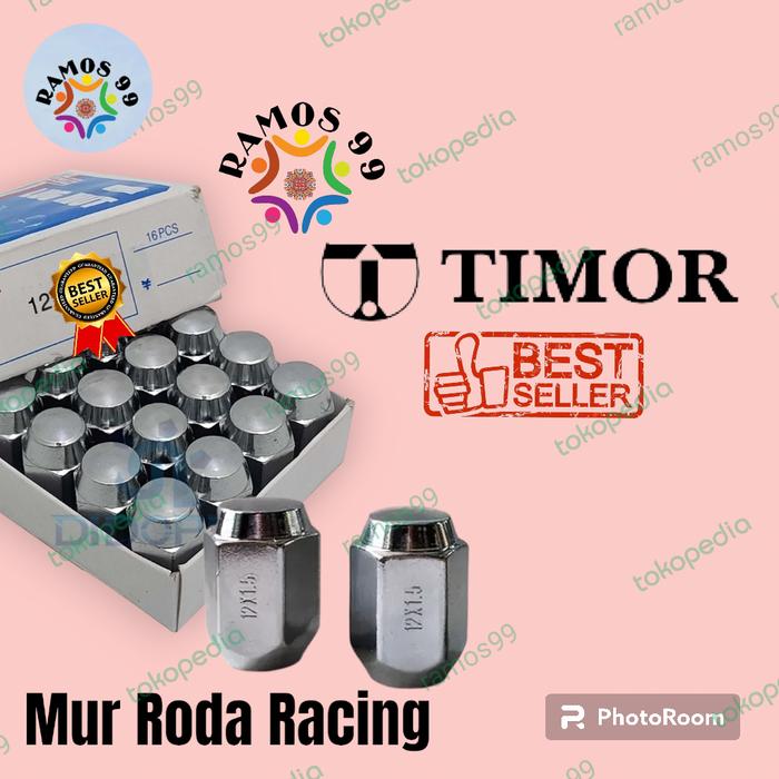 Mur Roda Racing Mobil Timor Ukuran 1.5 Isi 16 Mur Bahan Baja