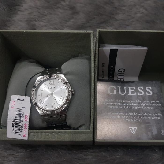jam tangan original guess full stainless wanita second like new