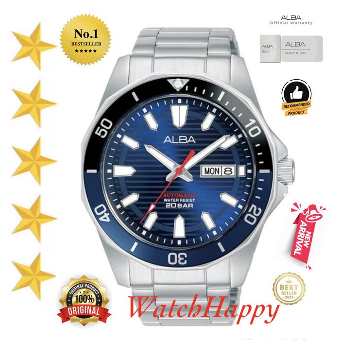 ALBA AL4507X1 AL4507 BLUE DIAL AUTOMATIC STAINLESS STEEL 100%ORIGINAL
