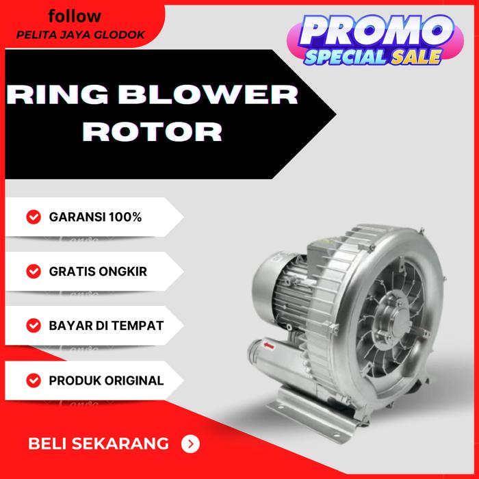Ring Blower 1HP 750 Watt 1 Hp 220 V 1 Phase Blower Tambak Ikan Vortek