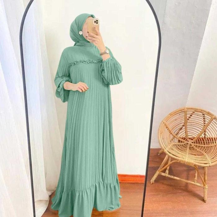 2RDD Dress maxi Gamis Prisket plisket Nazwari