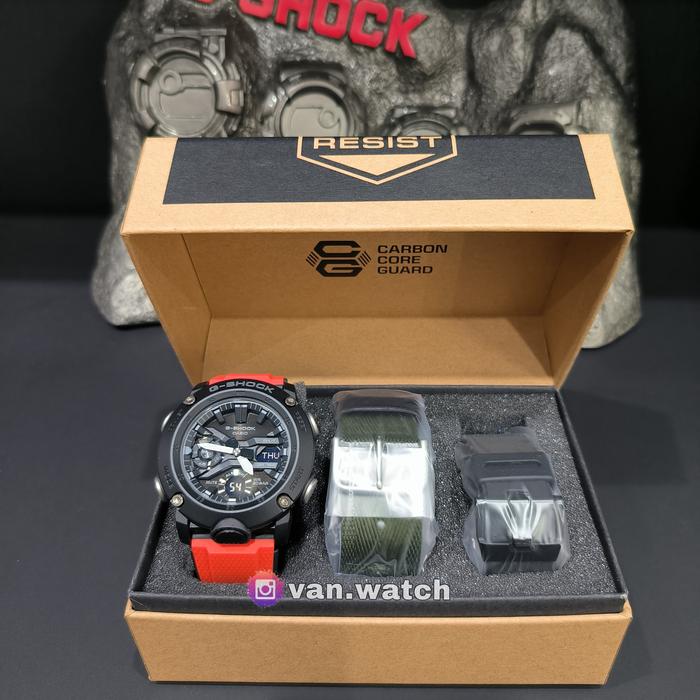 CASIO GSHOCK GA 2000E-4 CARBON CORE GUARD FREE 2 STRAP ORIGINAL