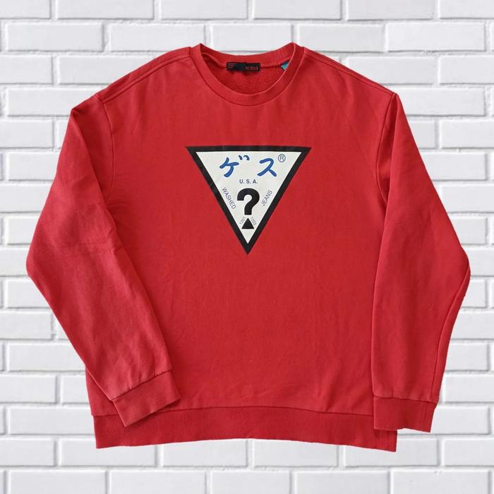 SWEATER GUESS TRIANGLE LOGO ORIGINAL SECOND THRIFT, MUAT L-XL, CN191