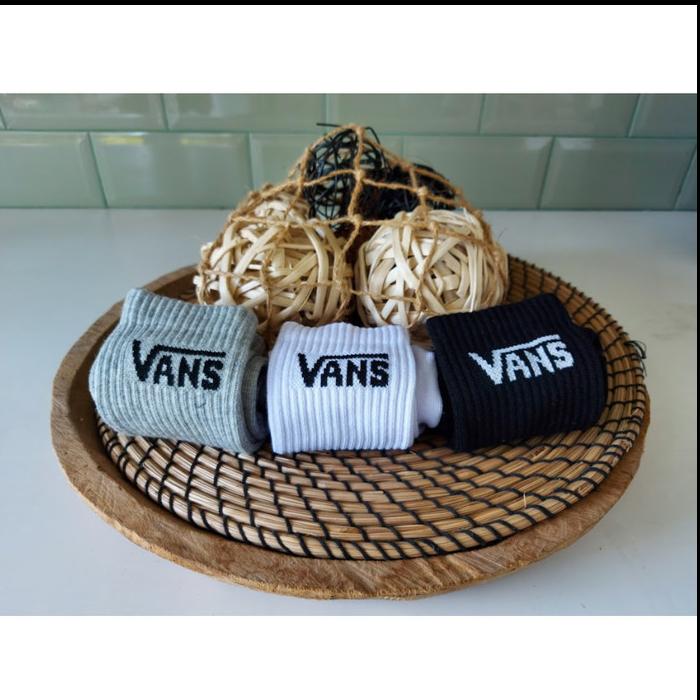 Vans Kaos Kaki  3 Pcs Putih Abu Abu Hitam Bahan Tumble Dry Low
