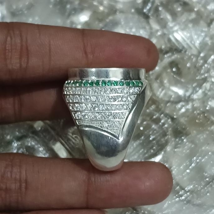ring perak tanam emban sirkon