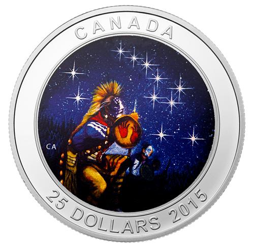 Koin Proof Perak  Color Canada Star Chart The Quest 2015 - 1 oz NGC69 Silver
