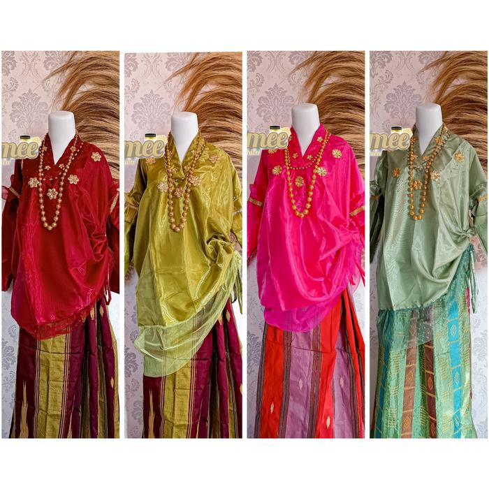 Baju Bodo Modern Organza Adat Bugis Makassar Set Baju & Sarung Siap Pakai Bahan Kain Organza & Suter