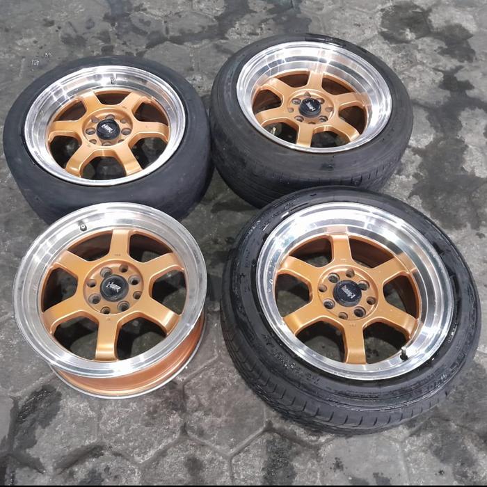 Velg Mobil Bekas Hsr Tokyo Ring 16x7/8 Pcd 4x100 4x114 Ban 195 50 R16