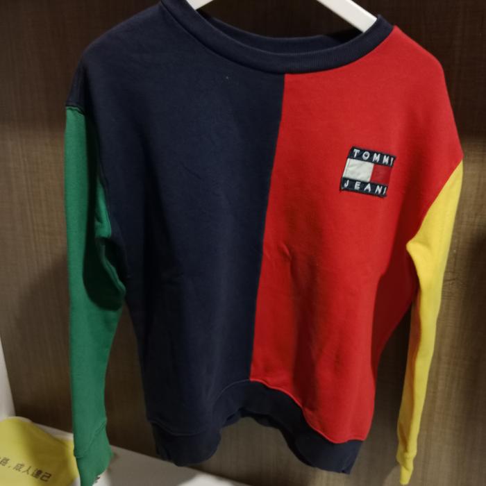 crewneck tommy colour block