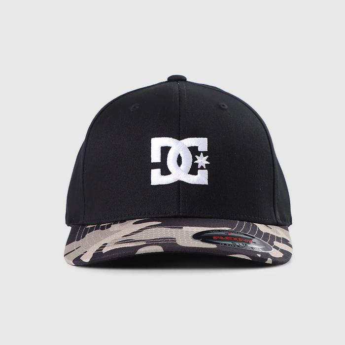 Topi DC Shoes CAP STAR SEASONAL FLEXFIT Hat Stone Camo Black ORIGINAL