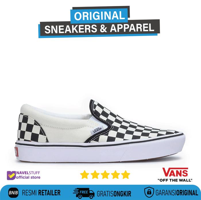 VANS Slip On Comfycush Chekerboard Black White Original BNIB PT.Navya