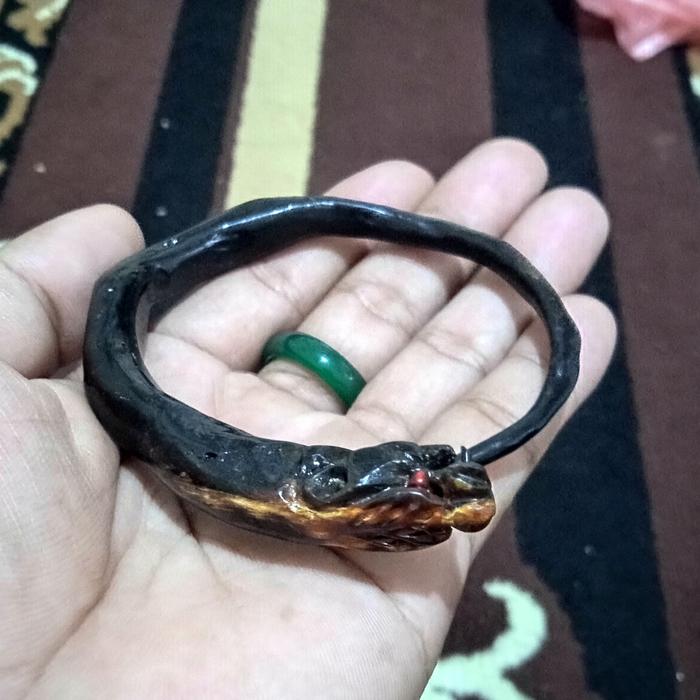 gelang akar bahar ukir macan kumbang