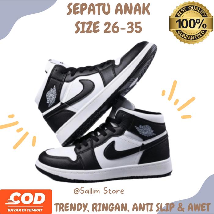 Sepatu Anak Laki laki Cowok Air Jordan Sekolah TK SD Warna Hitam