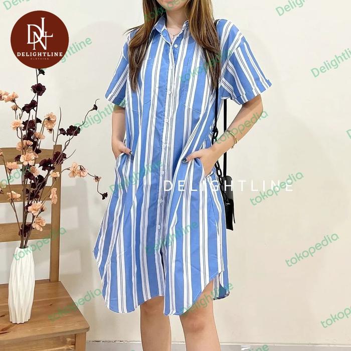 SHINNY SHIRT DRESS - CASUAL BASIC- DELIGHTLINE