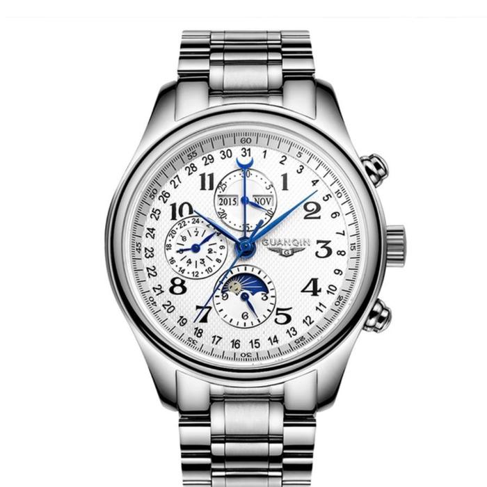 Jam tangan GUANQIN Automatic Calendar Moonphase ORIGINAL