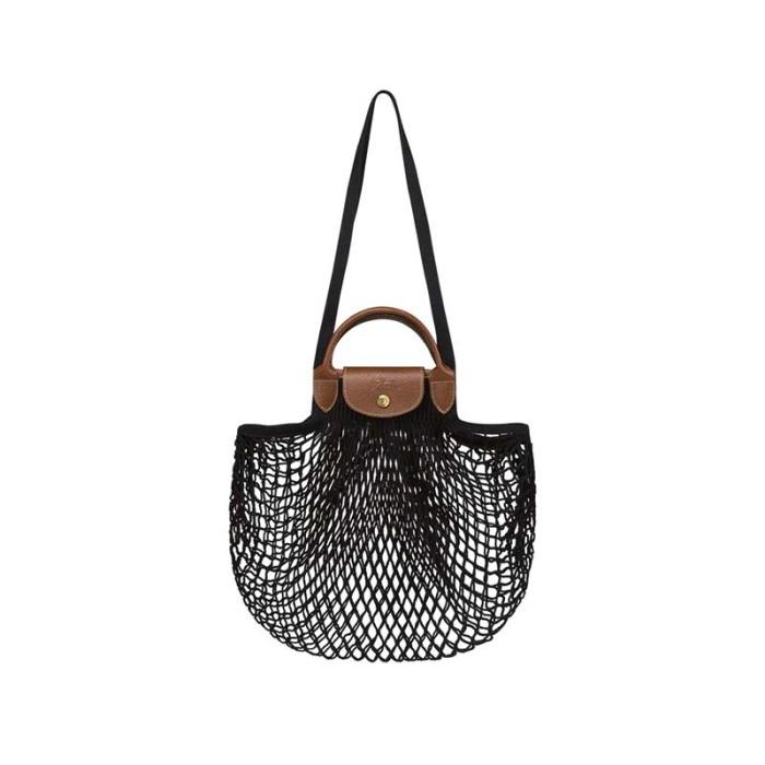 Tas Wanita Branded Le Pliage Filet Top Handle Bag - Black