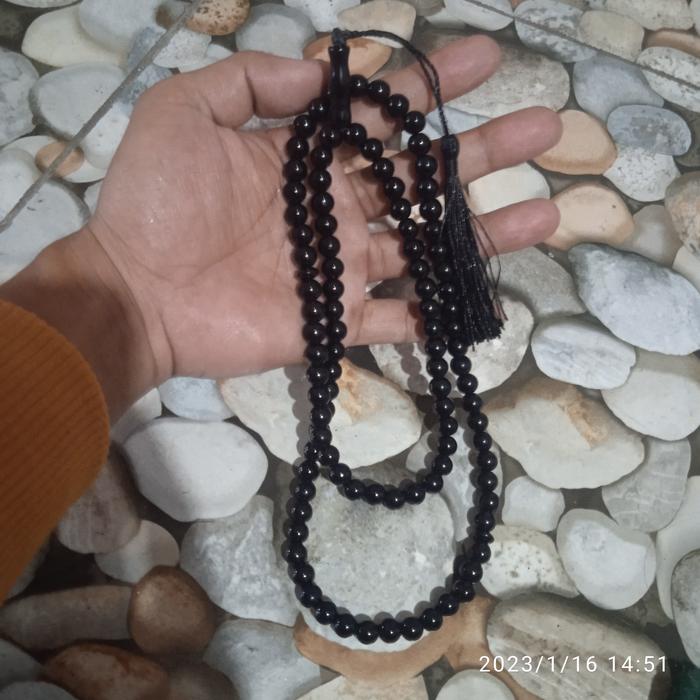 tasbih batu black jade asli