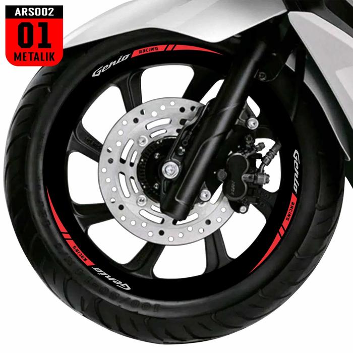 Sticker Cutting Velg Honda GENIO lama Variasi Pelk 14" ARS002 METALIK