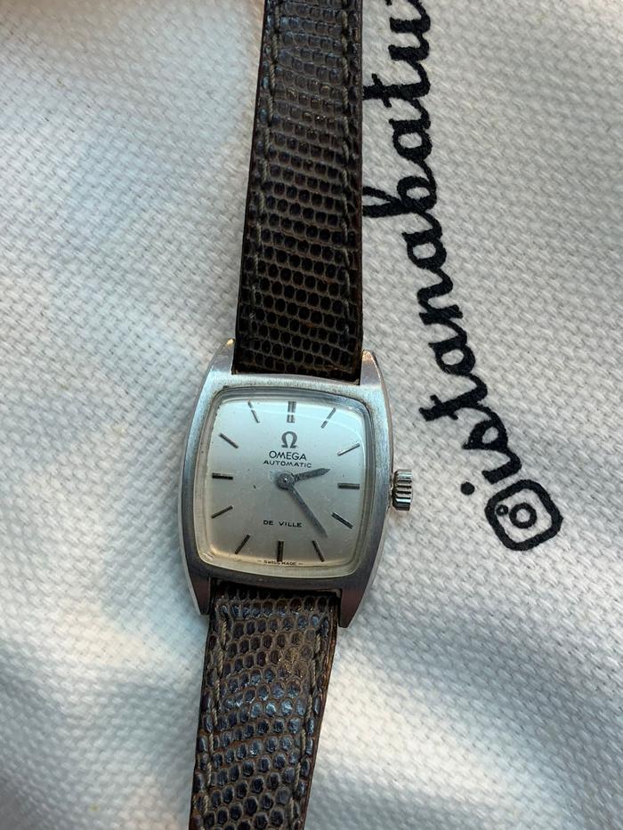 Omega Antique watch ladies Tonneau case silver