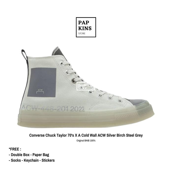 sepatu converse chuck taylor 70's x a cold wall acw steel grey
