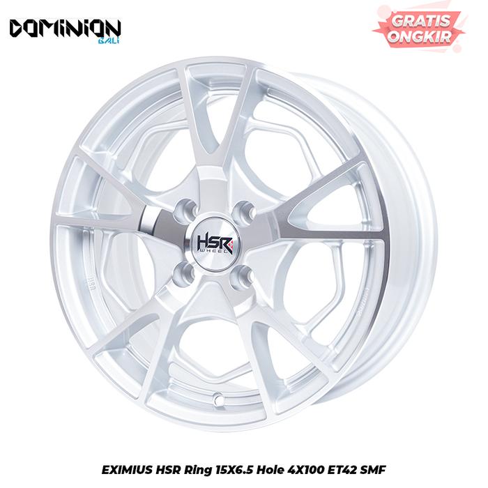 Velg HSR EXIMIUS R15 Silver H4//PCD 4X100 BESTFOR SIGRA,AGYA,DATSUN
