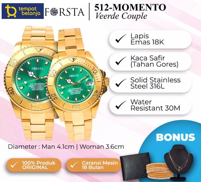 Jam Tangan Couple Forsta 512-Momento Veerde