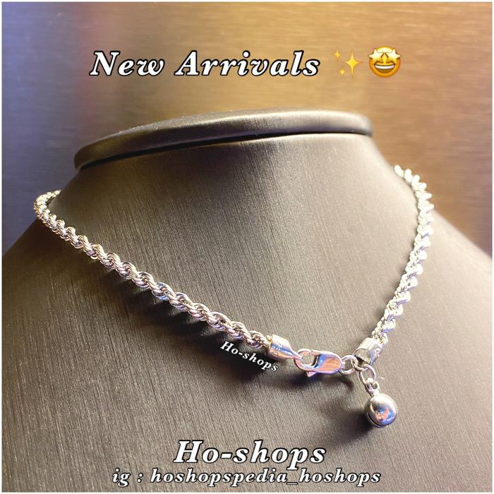 Gelang Kaki Tambang Mas Putih Kadar 750 Asli Emas