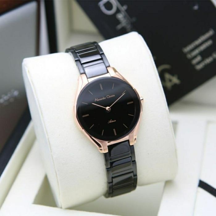Alexandre Christie AC8610 AC 8610 Jam Wanita Original. Black Rosegold